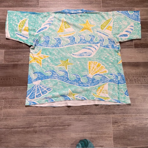 Vintage Beach Seashells AOP T Shirt Single Stitch - Picture 2 of 7